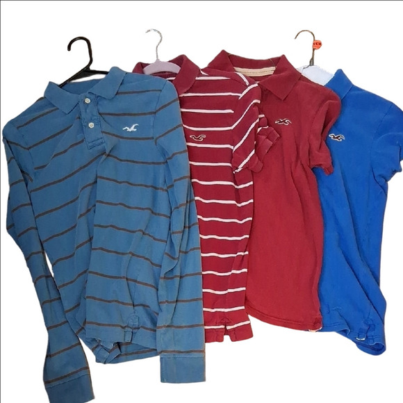 Hollister Polo Shirts Blue and Red Casual Collection - Picture 1 of 2